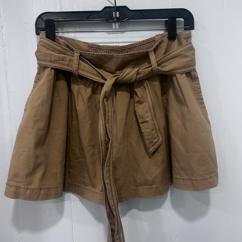 OP Brown Paperbag Waist skirt Juniors Size 11 High Rise Tie Belt Khaki Utility